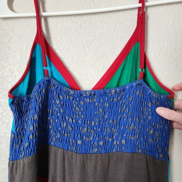 KESSLEY patchwork slip dress embroidered boho y2k sundress S - Picture 9 of 12